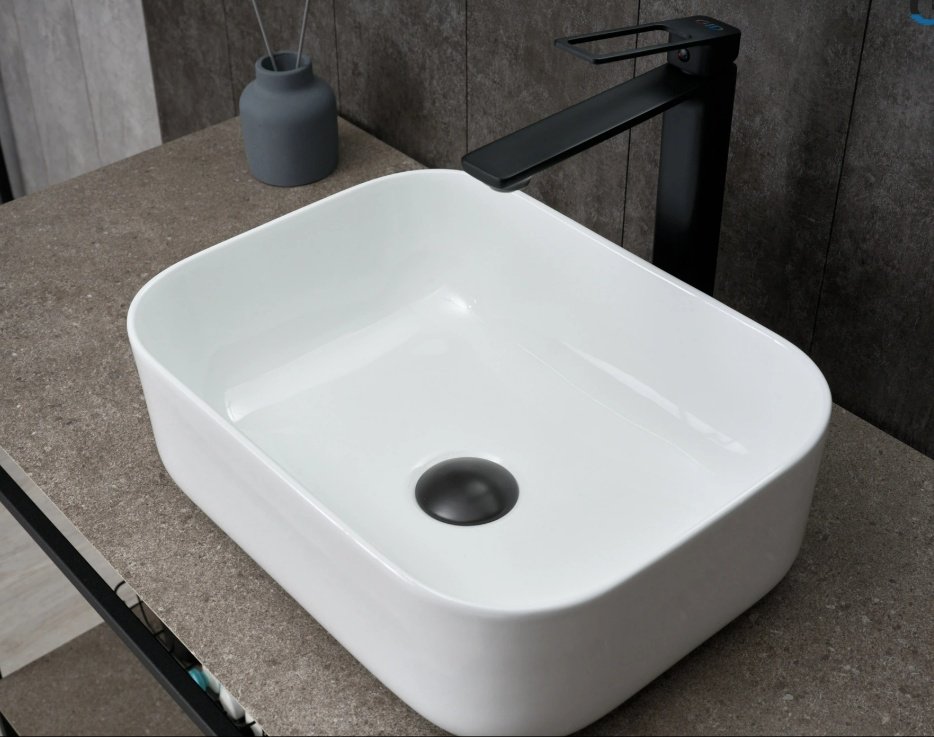 Раковина GID-ceramic N1335 накладная прямоугольная 30, керамика