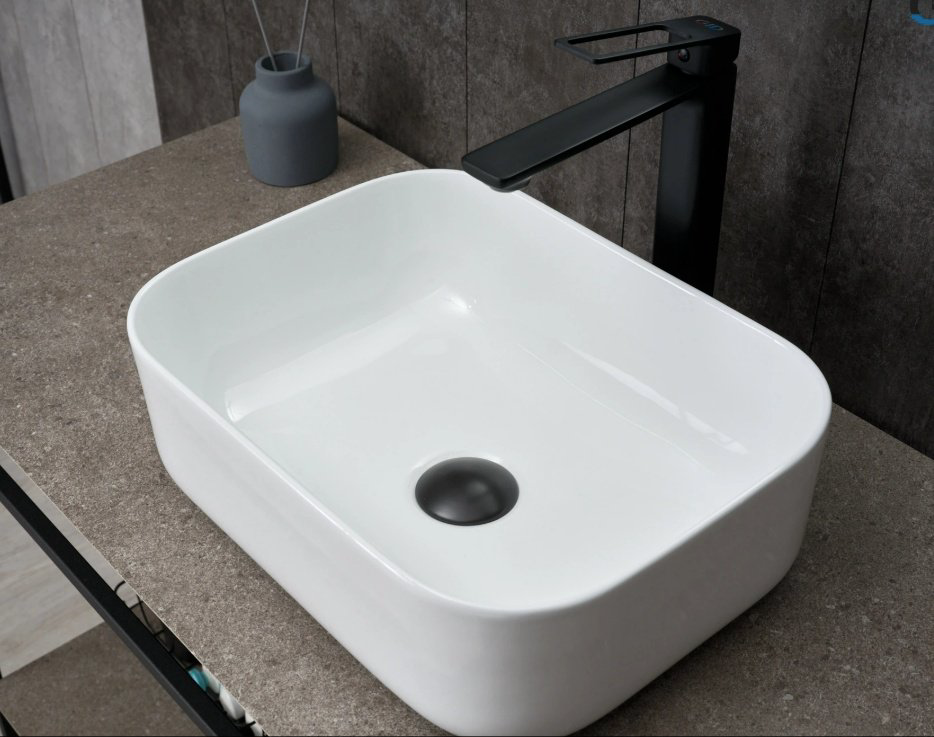 Раковина GID-ceramic N1335 накладная прямоугольная 30, керамика купить,61988