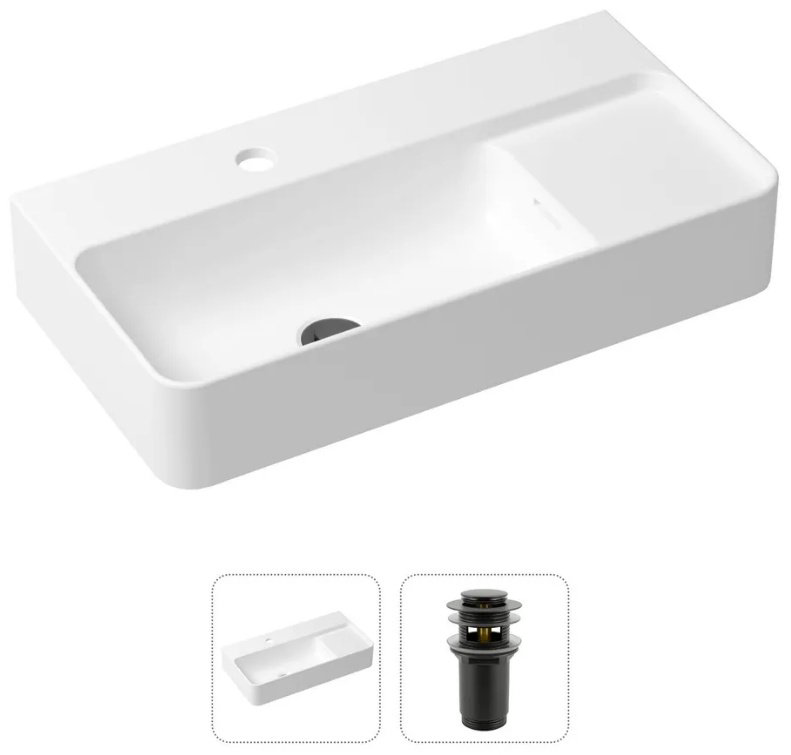 Раковина Lavinia Boho 21520880, Комплект 2 в 1 Lavinia Boho Bathroom Sink (состоит из 33311011, 182130000), цвет матовый черный накладная прямоугольная 31, фарфор купить,NaN