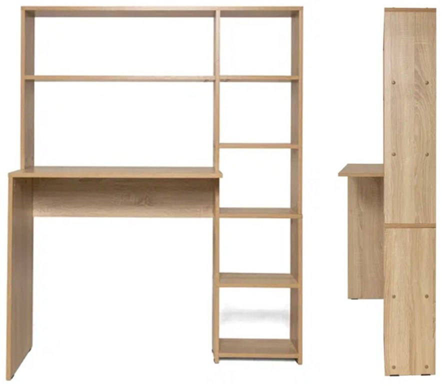 Стол компьютерный с надстройкой DOMA ST04, 113х40x142 см, коричневый, бежевый купить,NaN