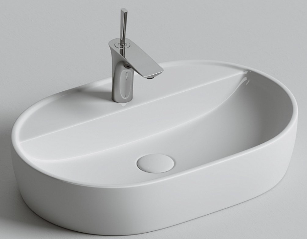 Раковина Ceramicanova CN6035 накладная овальная 60, санфарфор купить,150643