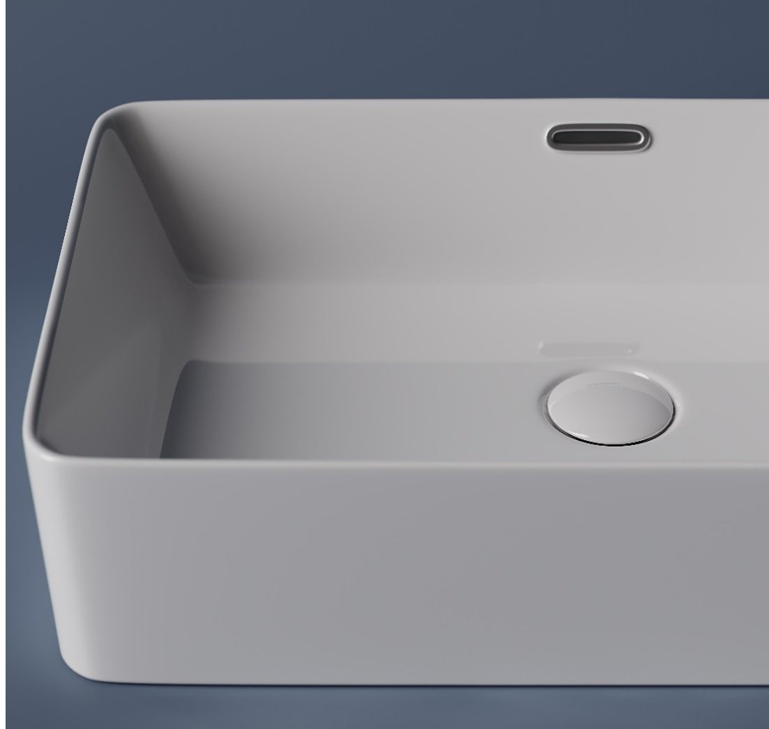 Раковина Ceramicanova CN5025 накладная прямоугольная 60, санфарфор