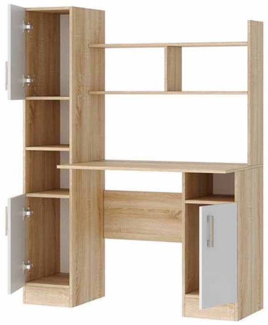 Стол компьютерный с надстройкой DOMA PAMIR LITE, 123х57x160 см, белый, светло-коричневый купить,NaN
