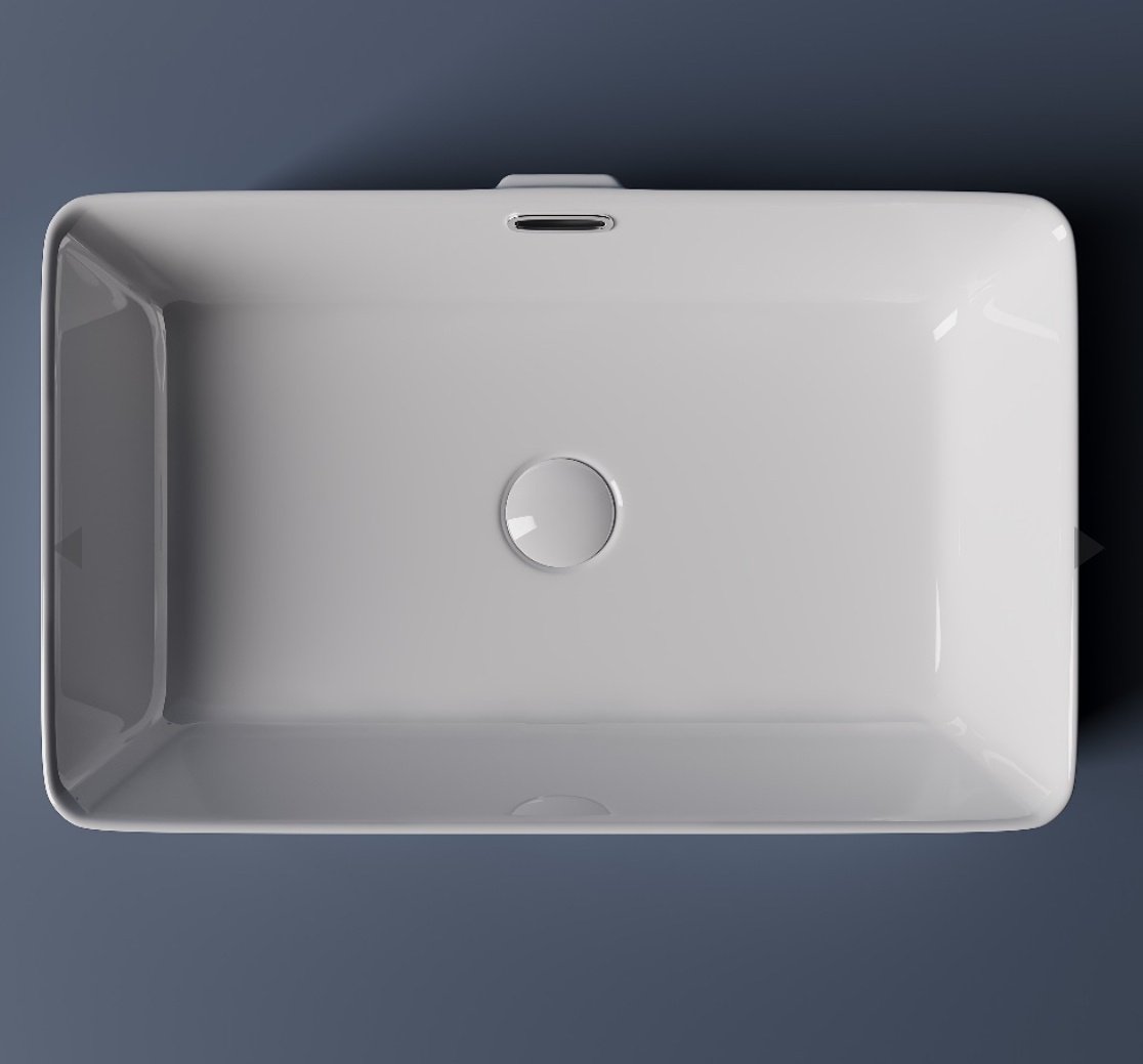 Раковина Ceramicanova CN5025 накладная прямоугольная 60, санфарфор
