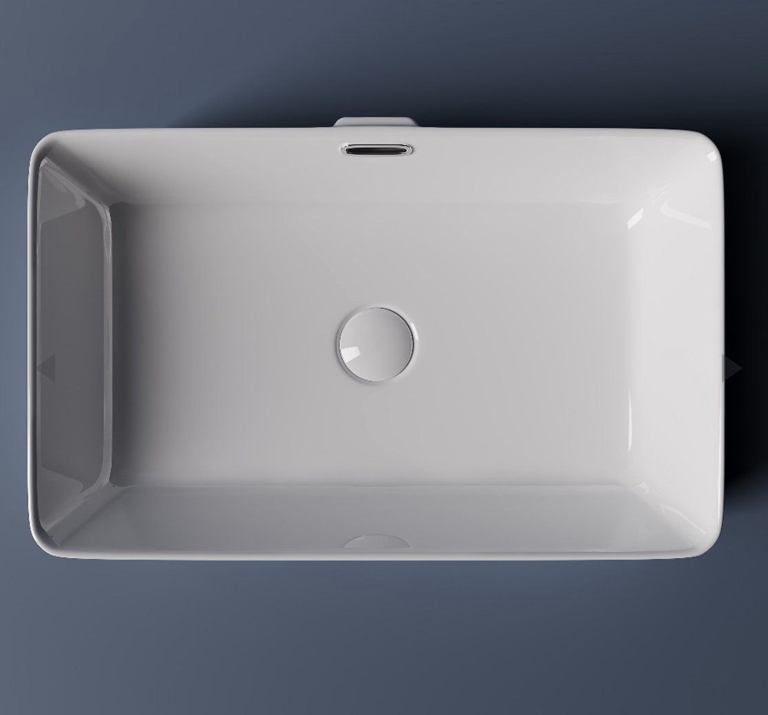 Раковина Ceramicanova CN5025 накладная прямоугольная 60, санфарфор купить,186065