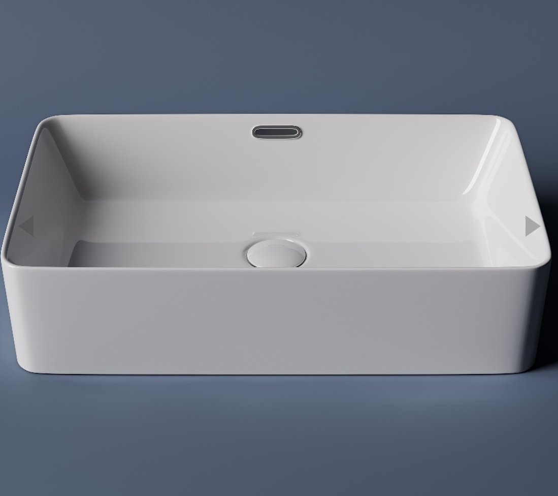 Раковина Ceramicanova CN5025 накладная прямоугольная 60, санфарфор