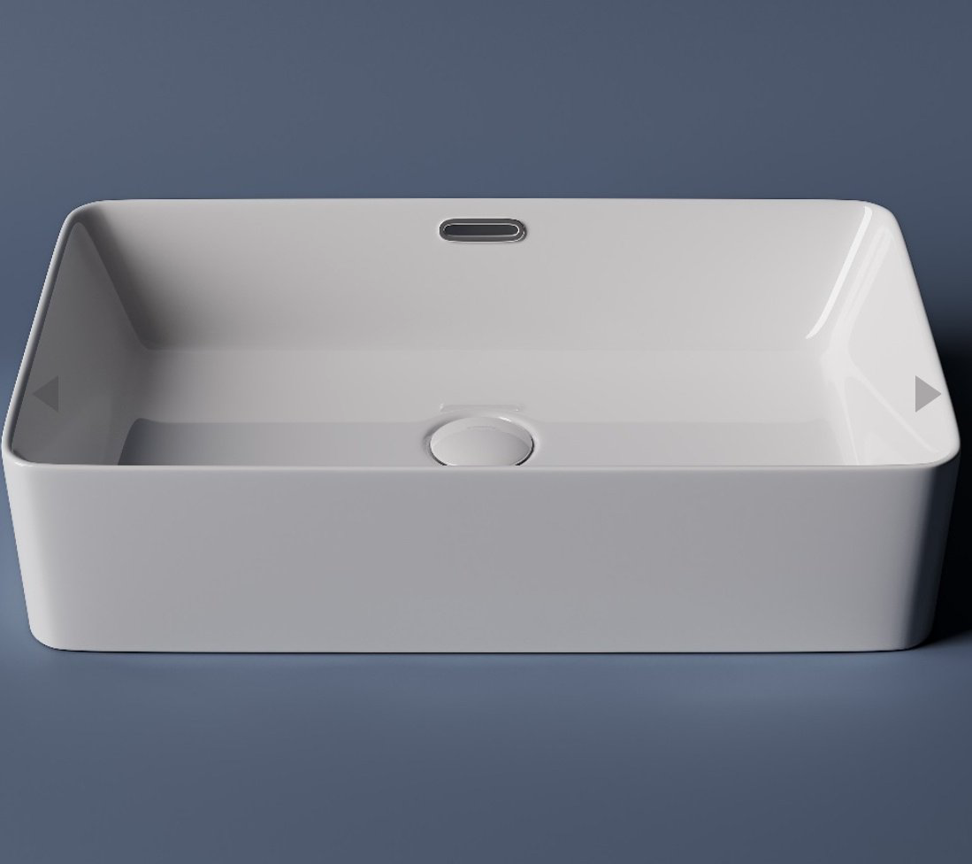 Раковина Ceramicanova CN5025 накладная прямоугольная 60, санфарфор купить,186065