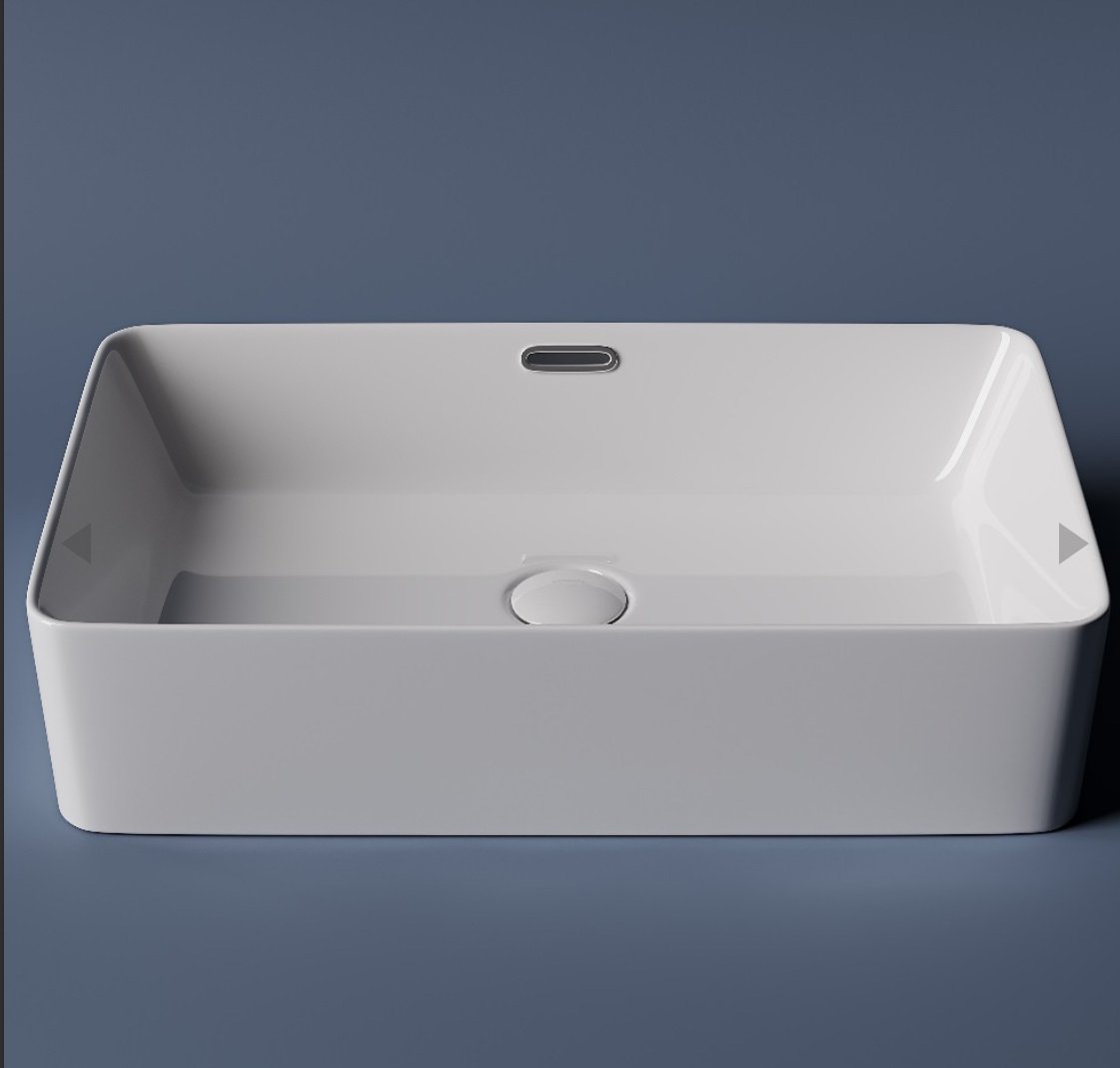 Раковина Ceramicanova CN5025 накладная прямоугольная 60, санфарфор