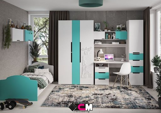 Стол письменный DOMA MIA-S, 112х60x75 см, белый, бирюзовый купить,NaN