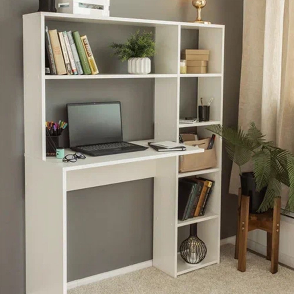 Стол компьютерный с надстройкой DOMA ST04, 113х40x142 см, белый купить,NaN