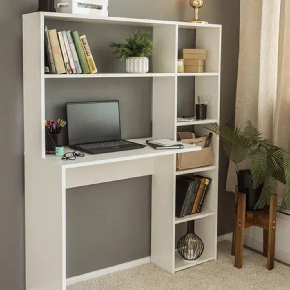 Стол компьютерный с надстройкой DOMA ST04, 113х40x142 см, белый купить,NaN