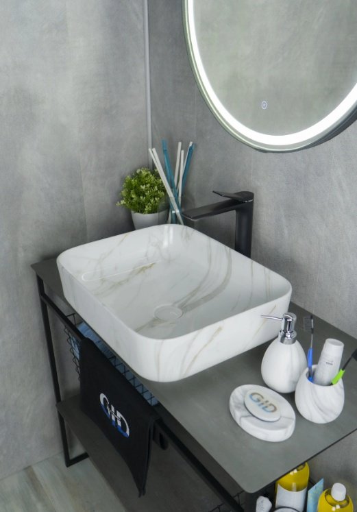 Раковина GID-ceramic Mnc190 накладная прямоугольная 50, керамика купить,NaN