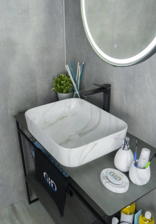 Раковина GID-ceramic Mnc190 накладная прямоугольная 50, керамика купить,NaN