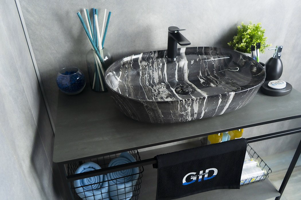 Раковина GID-ceramic 54466 Bs1346 накладная овальная 41, фаянс