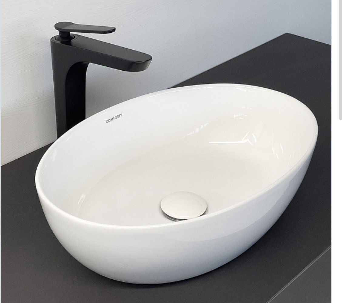 Раковина Comforty CF3052 накладная овальная 46, санфарфор купить,93828