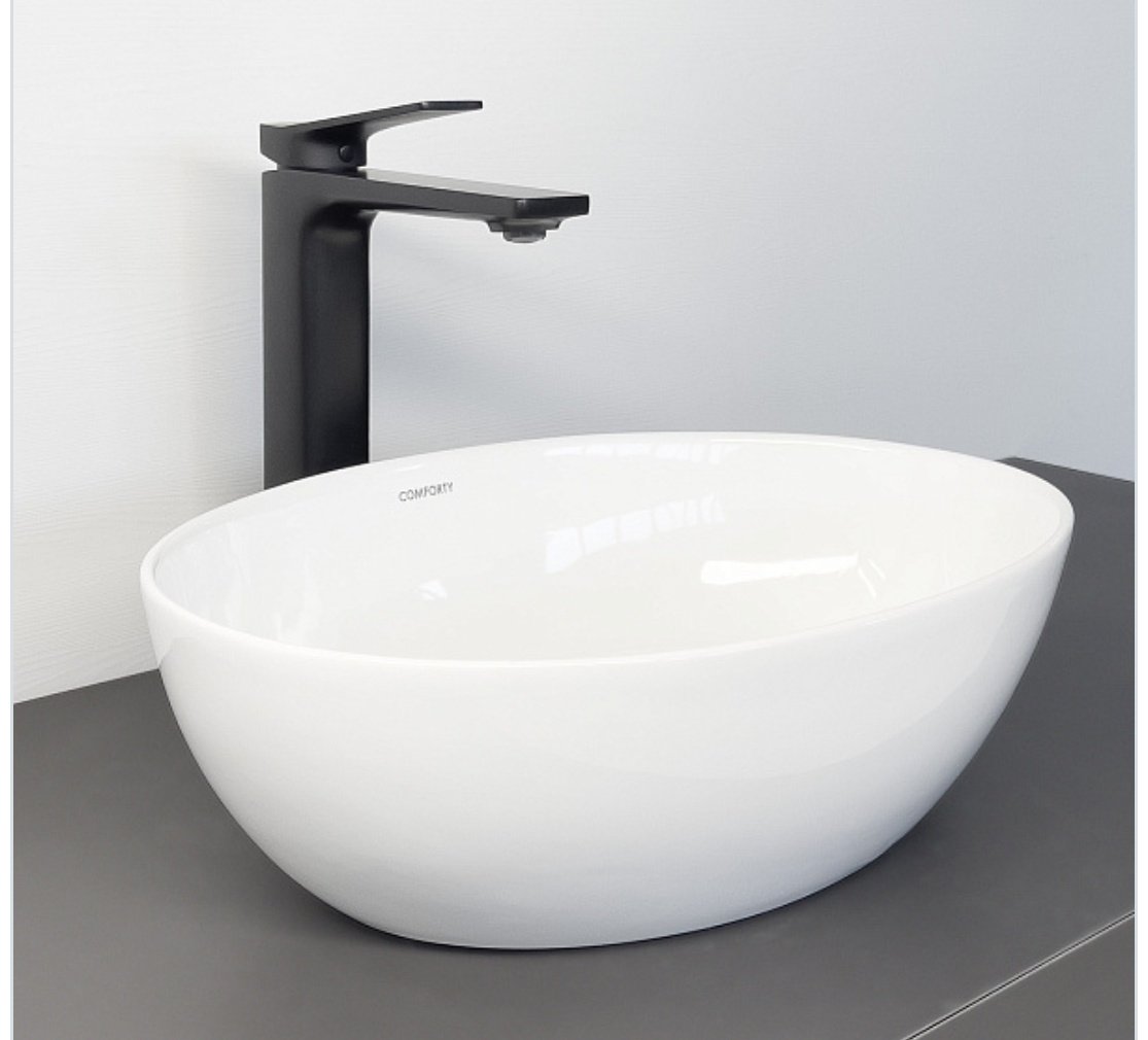 Раковина Comforty CF3052 накладная овальная 46, санфарфор