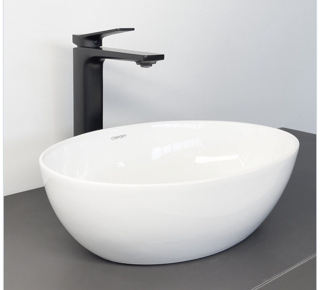 Раковина Comforty CF3052 накладная овальная 46, санфарфор купить,93828