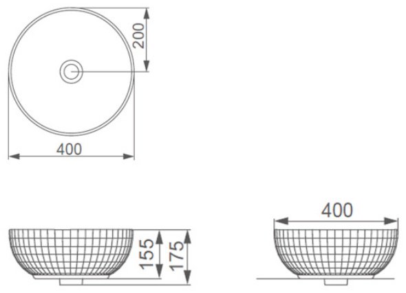 Раковина Comforty CF3075 накладная круглая 40, санфарфор