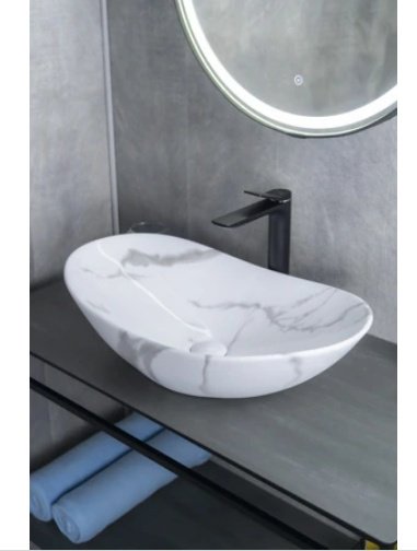 Раковина GID-ceramic Mnc811C накладная овальная 61, керамика