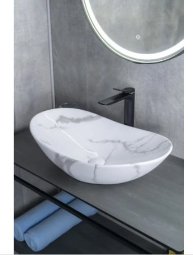 Раковина GID-ceramic Mnc811C накладная овальная 61, керамика купить,181189
