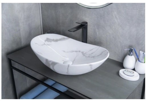 Раковина GID-ceramic Mnc811C накладная овальная 61, керамика