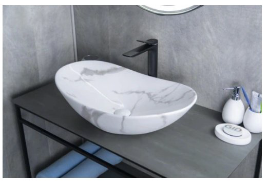 Раковина GID-ceramic Mnc811C накладная овальная 61, керамика купить,181189