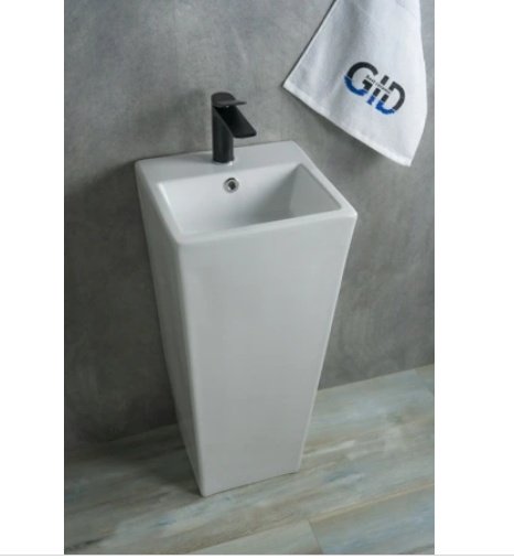 Раковина GID-ceramic Nb147 с пьедесталом прямоугольная 34, керамика купить,NaN