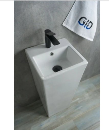 Раковина GID-ceramic Nb147 с пьедесталом прямоугольная 34, керамика купить,NaN