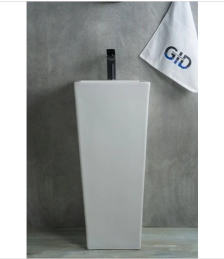 Раковина GID-ceramic Nb147 с пьедесталом прямоугольная 34, керамика купить,NaN