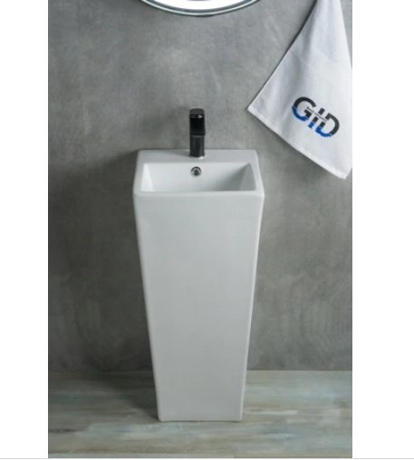 Раковина GID-ceramic Nb147 с пьедесталом прямоугольная 34, керамика купить,NaN