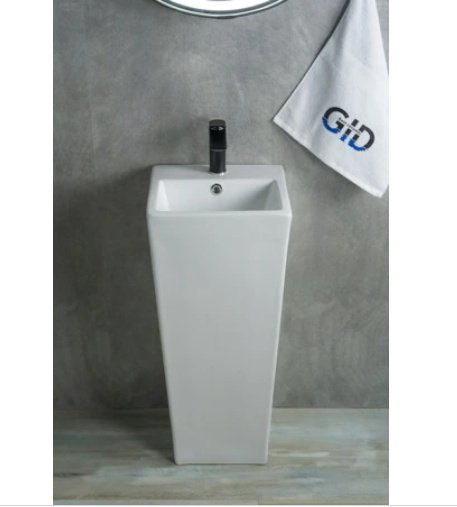 Раковина GID-ceramic Nb147 с пьедесталом прямоугольная 34, керамика купить,NaN