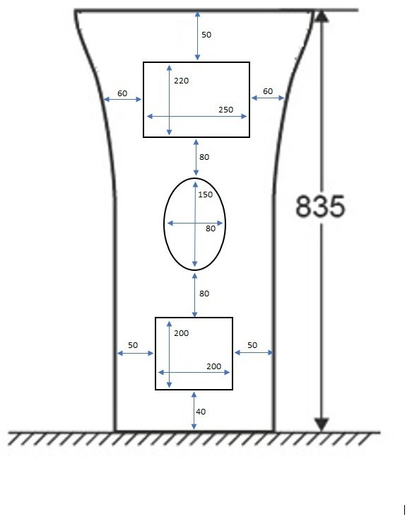 Раковина с пьедесталом 48 см Cerutti SIMONA CT7832