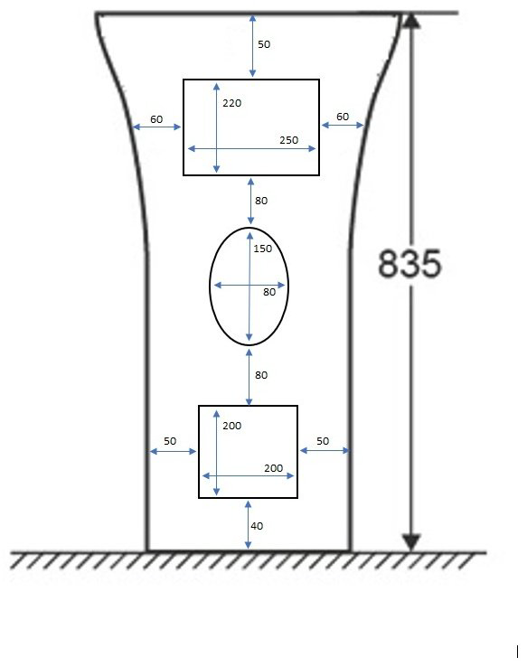 Раковина с пьедесталом 48 см Cerutti SIMONA CT7832 купить,239994