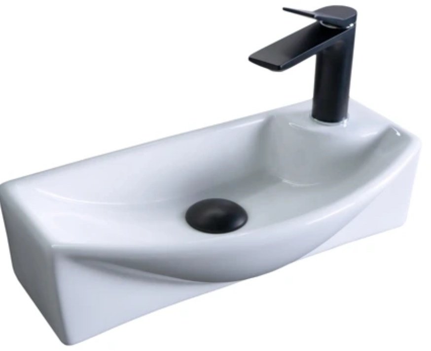 Раковина GID-ceramic 7946L подвесная прямоугольная 45, керамика