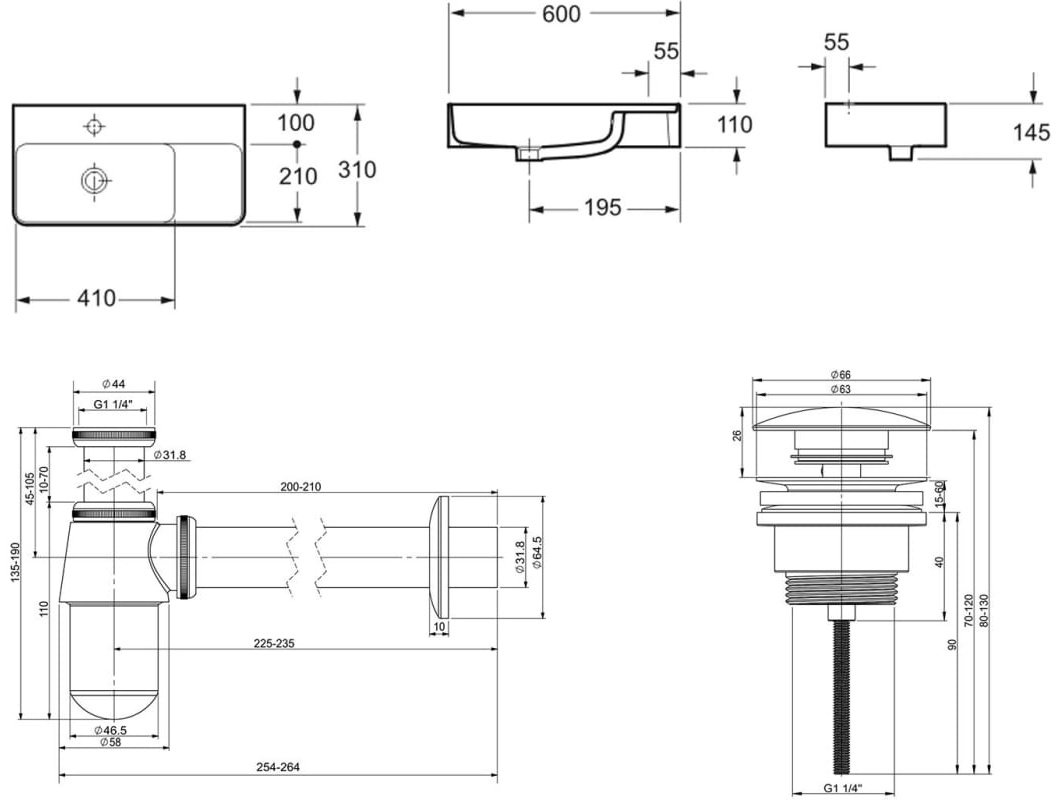 Раковина Lavinia Boho Bathroom Sink 21520491 накладная прямоугольная 31, санфарфор купить,NaN