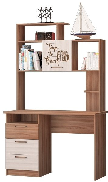 Стол компьютерный с надстройкой DOMA VOЯЖ, 124х60x191.8 см, коричневый, бежевый купить,NaN