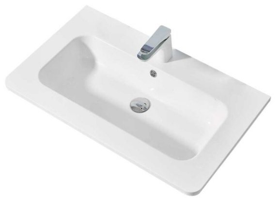 Раковина Vincea VCB-1A800W врезная прямоугольная 80, искусственный камень