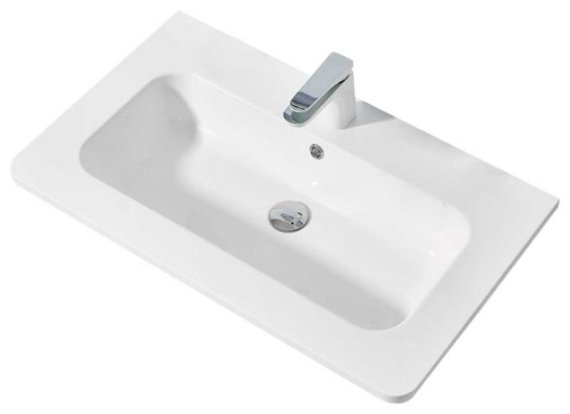 Раковина Vincea VCB-1A800W врезная прямоугольная 80, искусственный камень