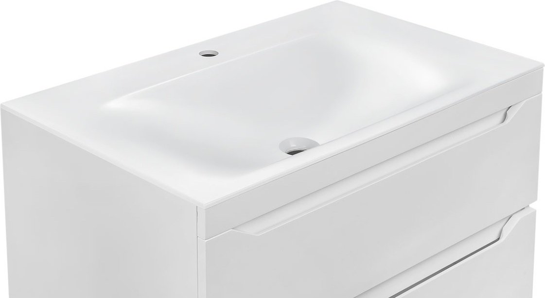 Раковина Vincea VCB-1F800W врезная прямоугольная 80, искусственный камень купить,NaN