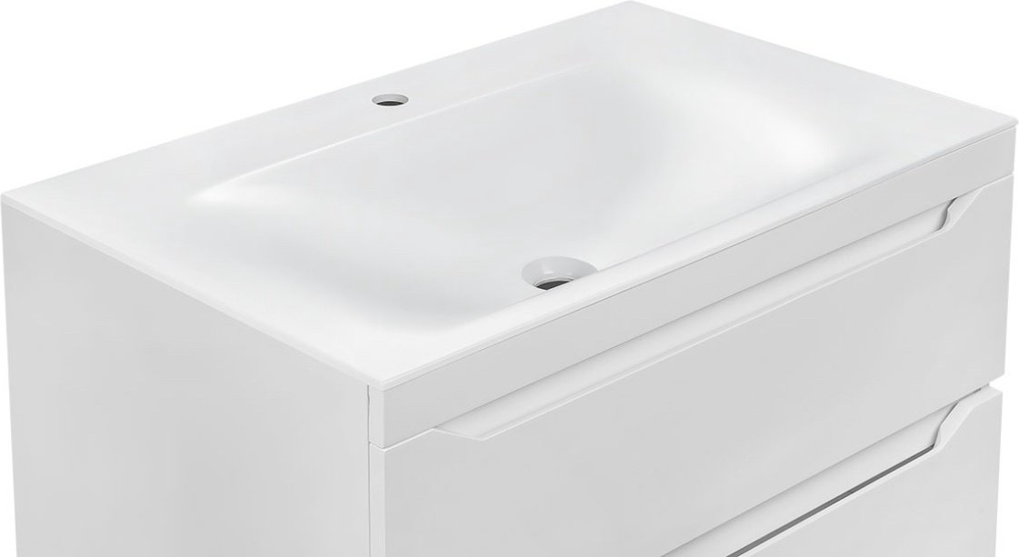 Раковина Vincea VCB-1F800W врезная прямоугольная 80, искусственный камень купить,NaN