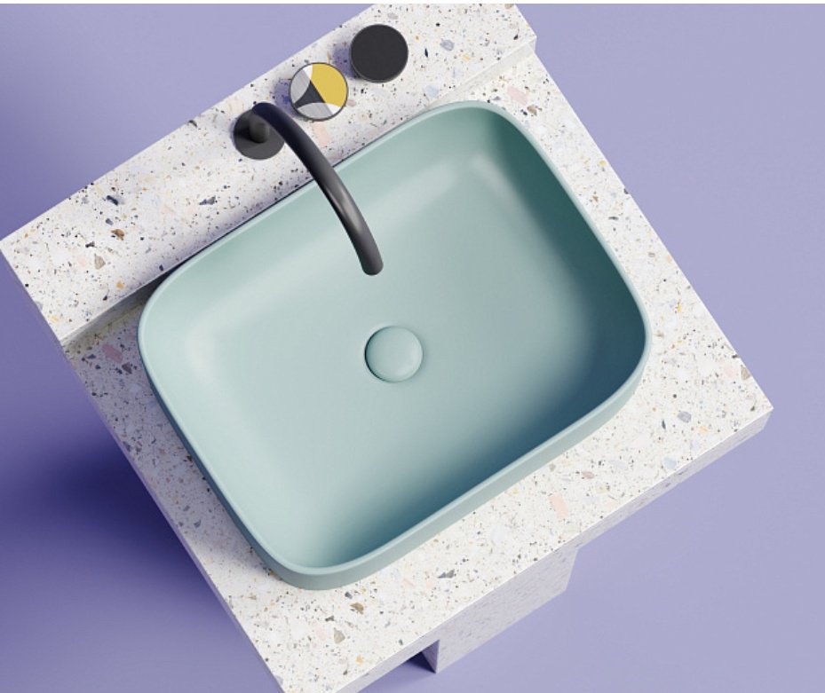 Раковина Ceramicanova CN6052MLG накладная прямоугольная 50, санфарфор
