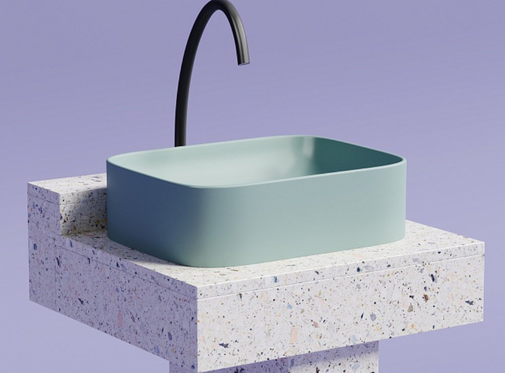 Раковина Ceramicanova CN6052MLG накладная прямоугольная 50, санфарфор