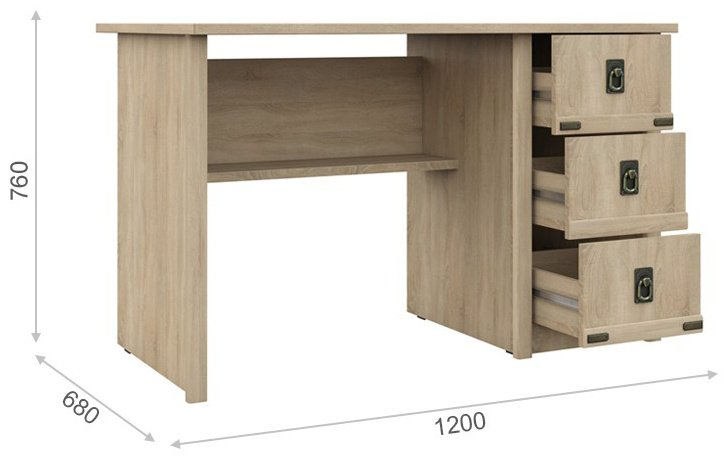 Стол компьютерный DOMA Valincia-120, 120х68x76 см, светло-коричневый купить,NaN
