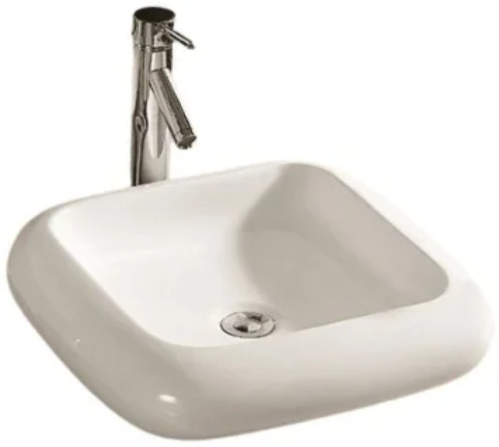 Раковина WeltWasser ELBACH 3061 накладная квадратная 45 см, фаянс купить,NaN