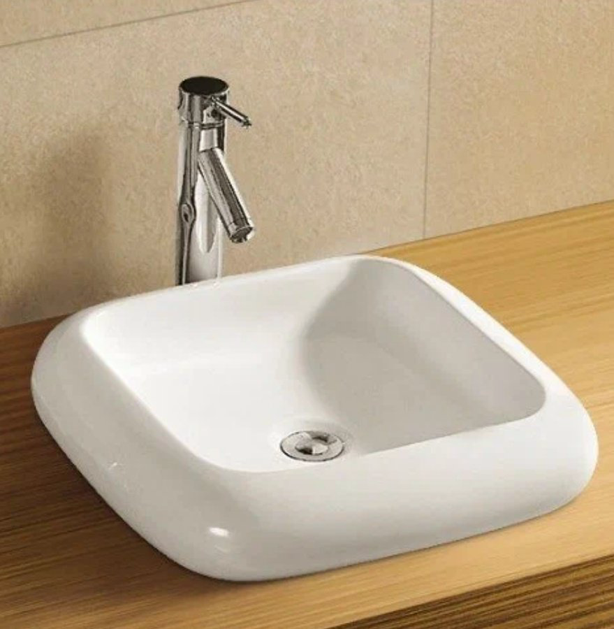 Раковина WeltWasser ELBACH 3061 накладная квадратная 45 см, фаянс купить,NaN