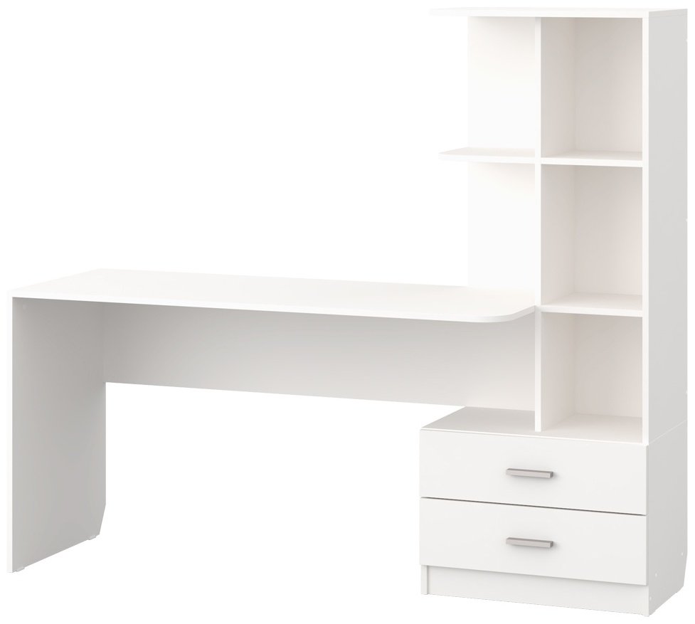 Стол компьютерный с надстройкой Ереке Мебель Lucky HM S, 170х56x150 см, белый купить,NaN