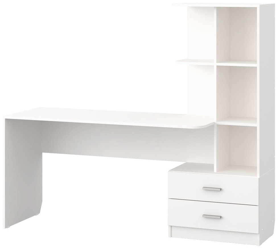 Стол компьютерный с надстройкой Ереке Мебель Lucky HM S, 170х56x150 см, белый купить,NaN