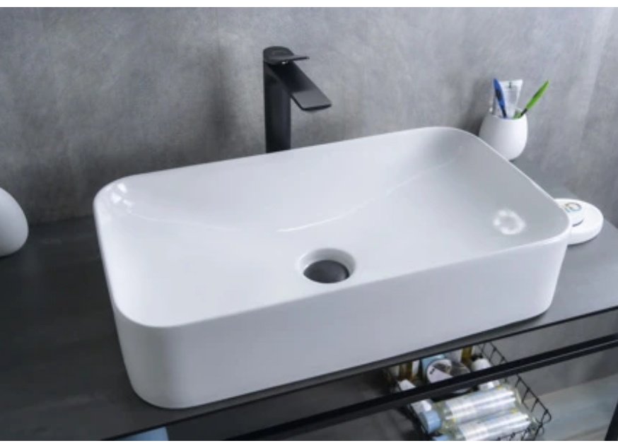Раковина GID-ceramic N9596 накладная прямоугольная 61, керамика купить,NaN