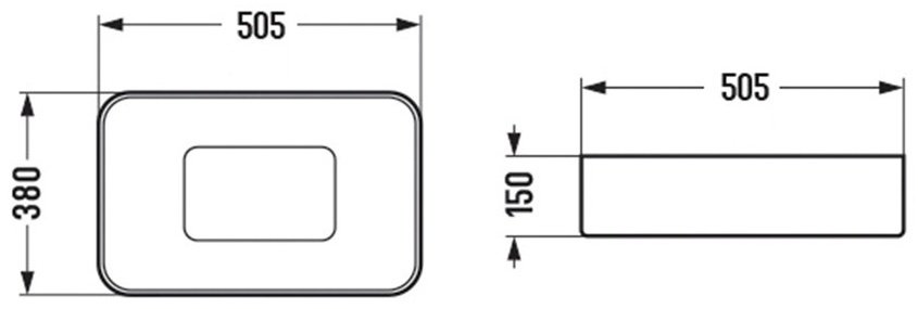 Раковина WeltWasser WW ELBACH 78575-50 GL-WT (глянцевая белая) накладная прямоугольная 50.5 см, фаянс