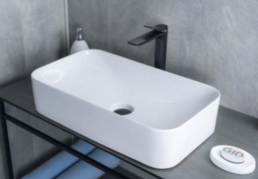 Раковина GID-ceramic N9596 накладная прямоугольная 61, керамика купить,NaN